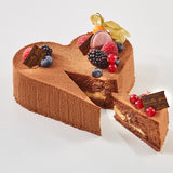 Chocolate mousse cake with crème brûlée - gluten-free cake